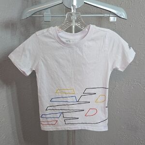 New Balance White and Blue Short Sleeve Tee